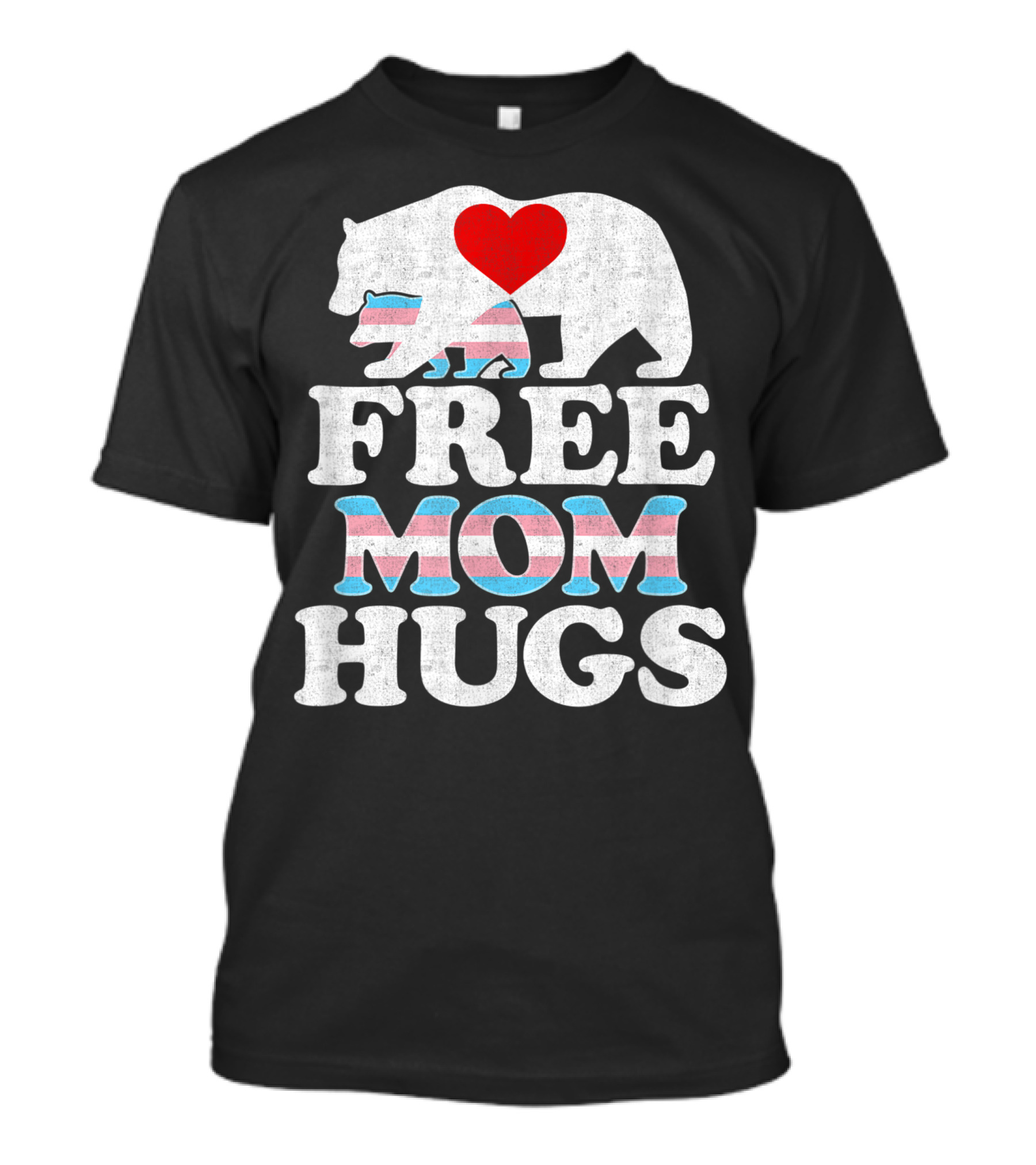 Free Mom Hugs Trans Pride Mama Bear With Heart T-Shirt