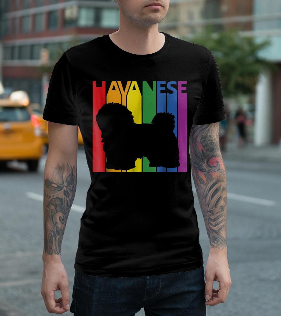 Havanese Rainbow Silhouette Pride T-Shirt