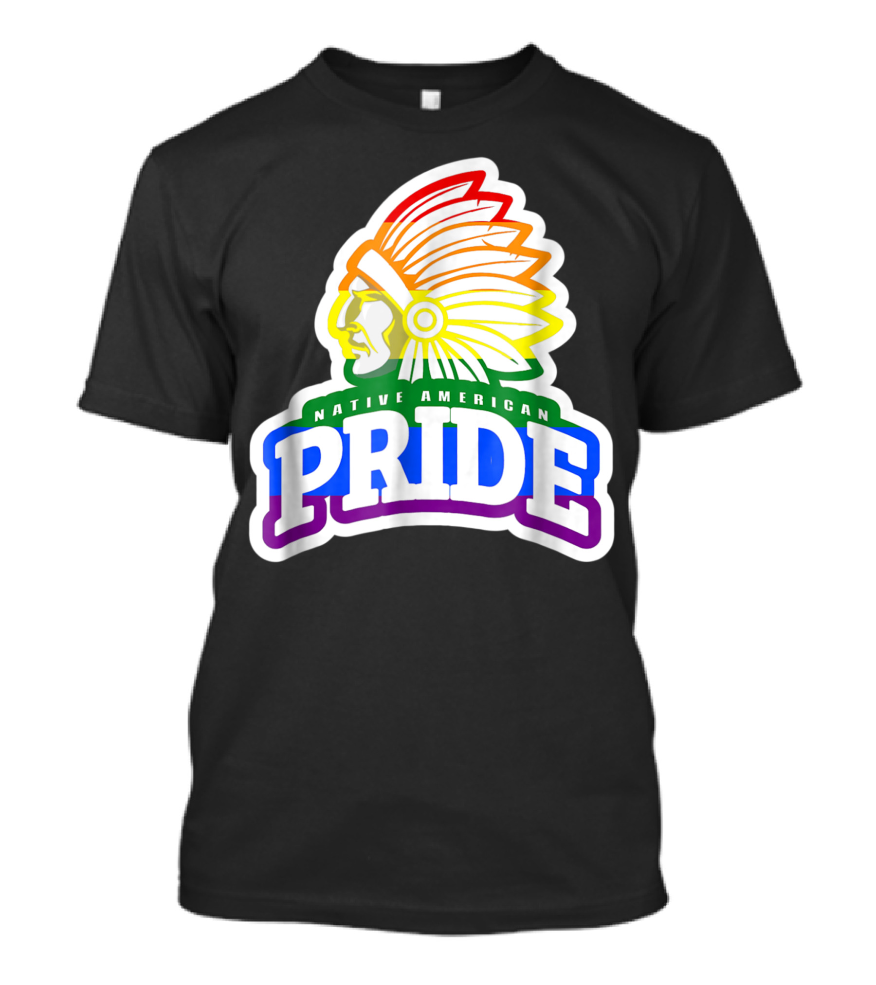 Native American Pride Rainbow Headdress T-Shirt