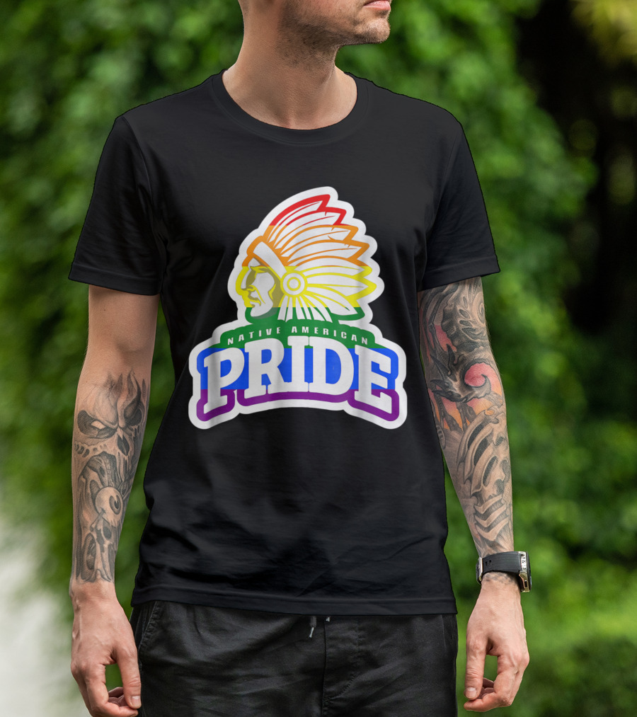 Native American Pride Rainbow Headdress T-Shirt