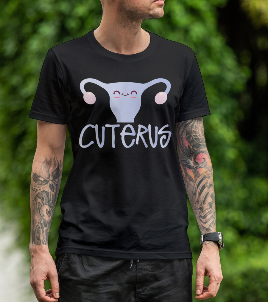Kawaii Cuterus Feminist Ovaries With Adorable Uterus T-Shirt