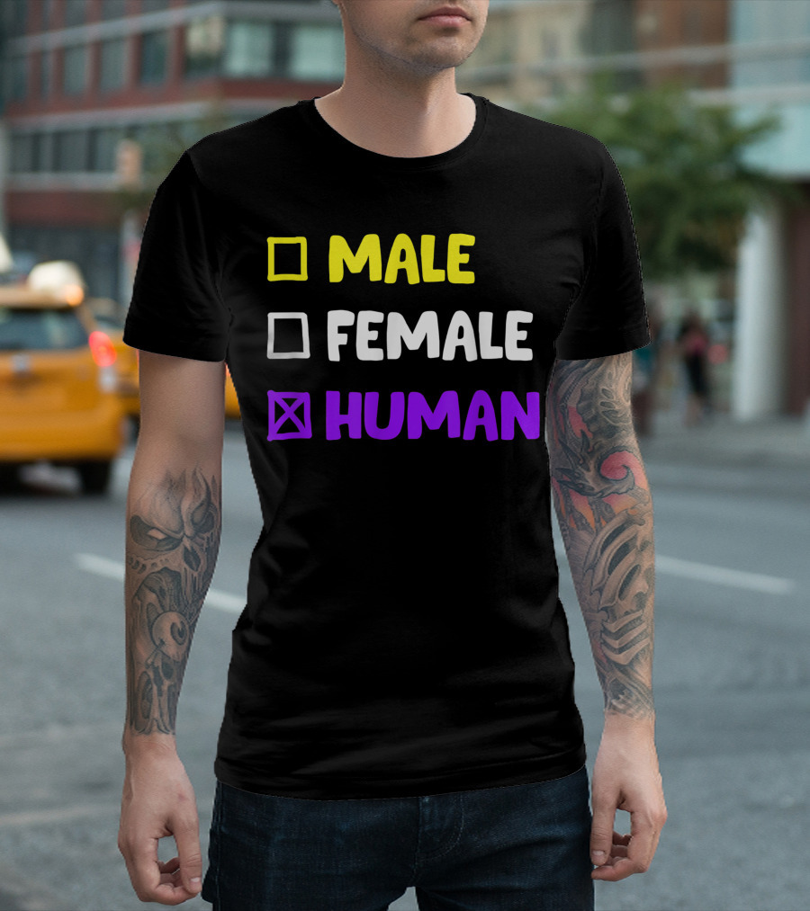 Nonbinary Transgender Enby Male Female Human T-Shirt