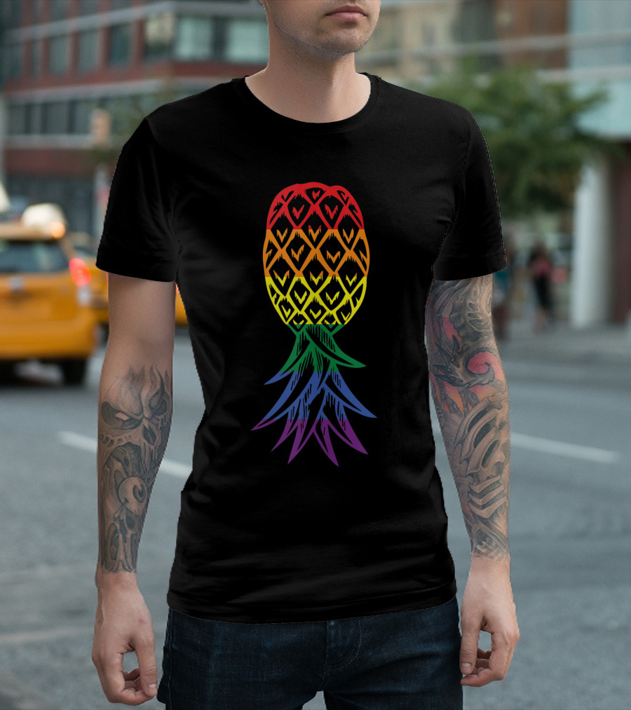 Pineapple Rainbow Lifestyle Upside Down T-Shirt