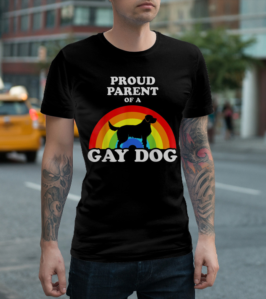 Proud Parent Of A Gay Dog Rainbow T-Shirt