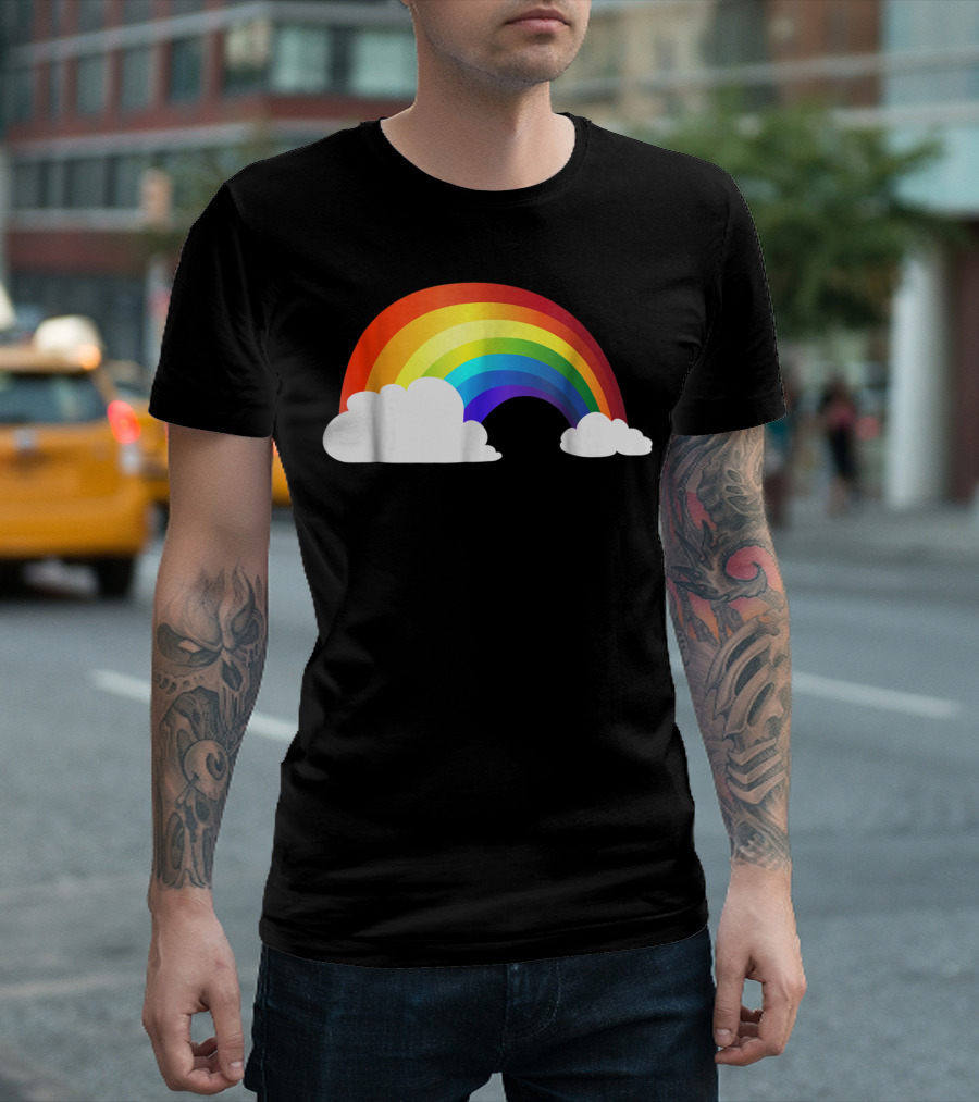 Rainbow Shiny Rainbow in the Clouds T-Shirt