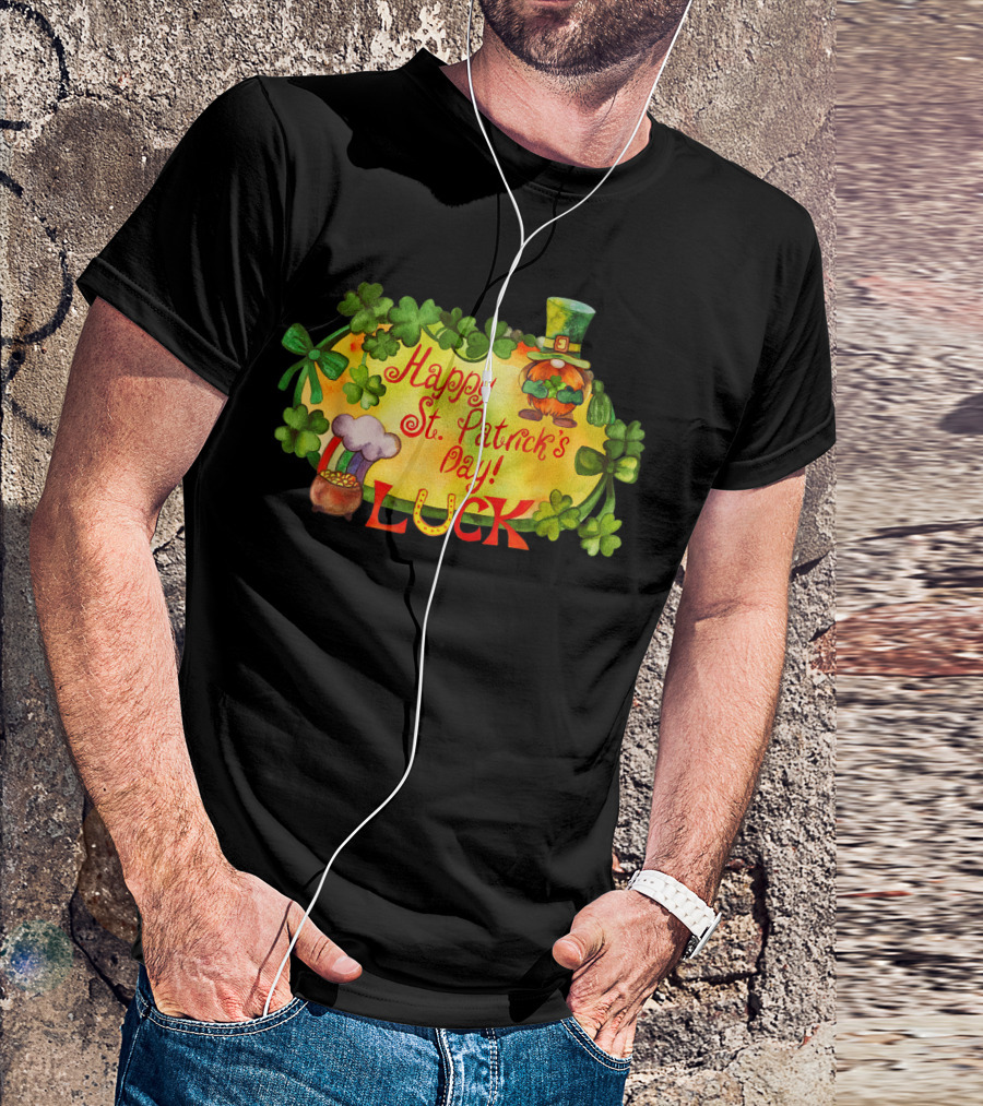Happy St. Patrick's Day Irish Luck Gnomes With Shamrocks And Leprechaun T-Shirt