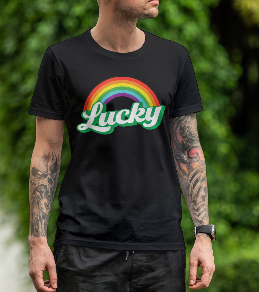 Lucky St Pat Rainbow St Patricks Day Irish Luck Rainbow T-Shirt