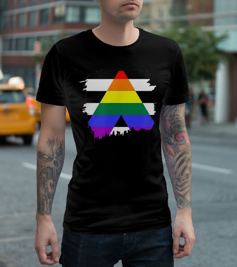 Straight Ally Pride Flag Paint Stroke T-Shirt
