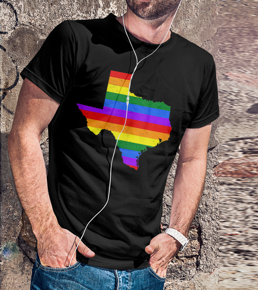 Texas Rainbow Pride Map T-Shirt