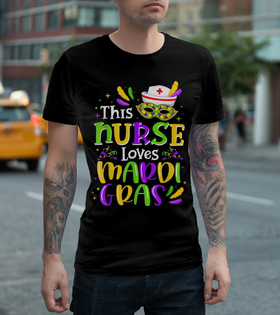 This Nurse Loves Mardi Gras Parade Carnival Party T-Shirt
