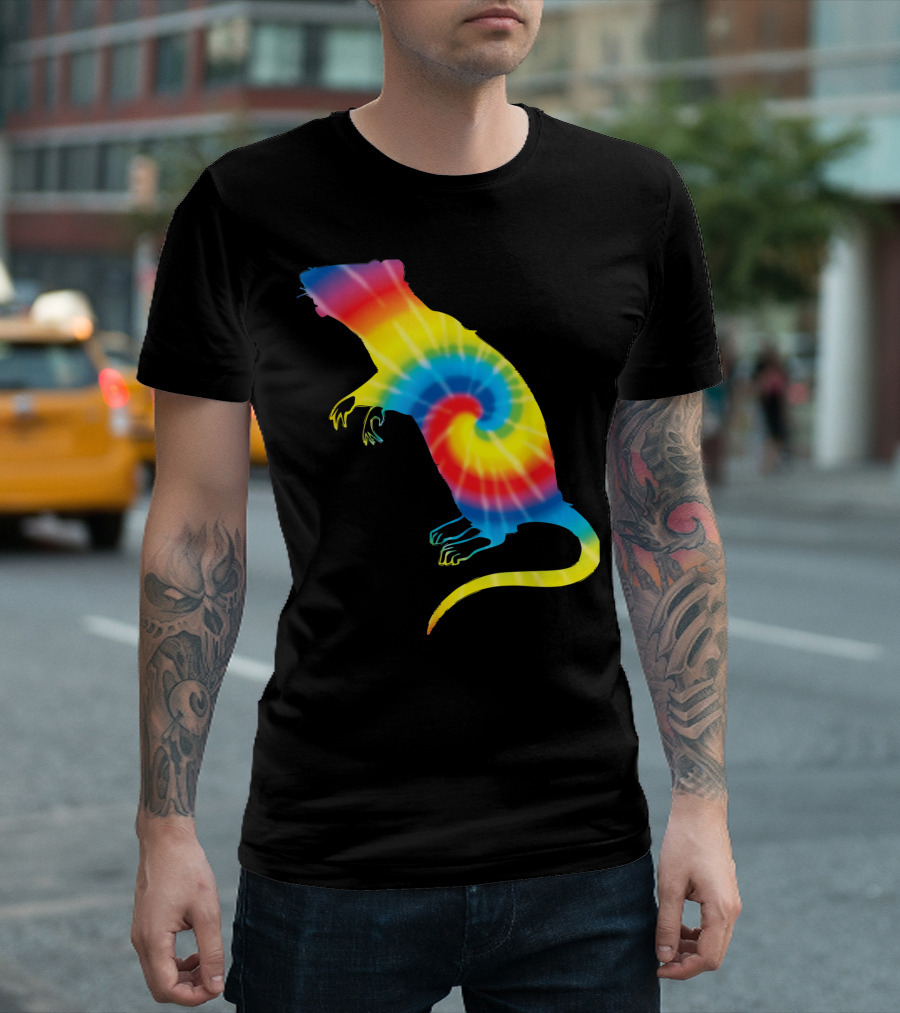 Tie Dye Dormouse Rainbow Spiral Rodent T-Shirt