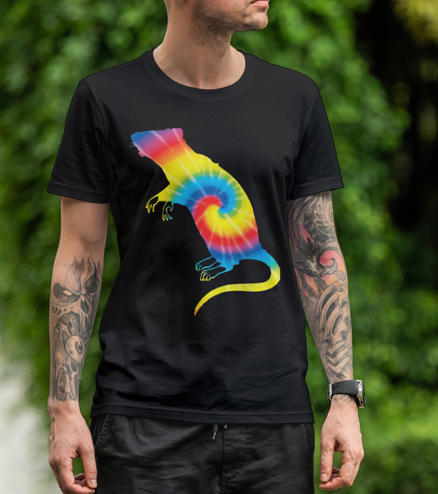 Tie Dye Dormouse Rainbow Spiral Rodent T-Shirt