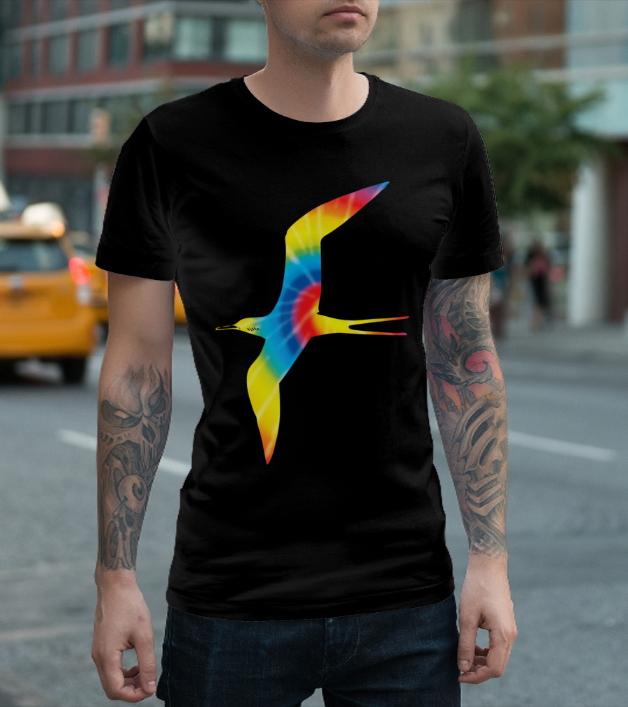 Tie Dye Frigatebird Rainbow Print Animal Bird T-Shirt