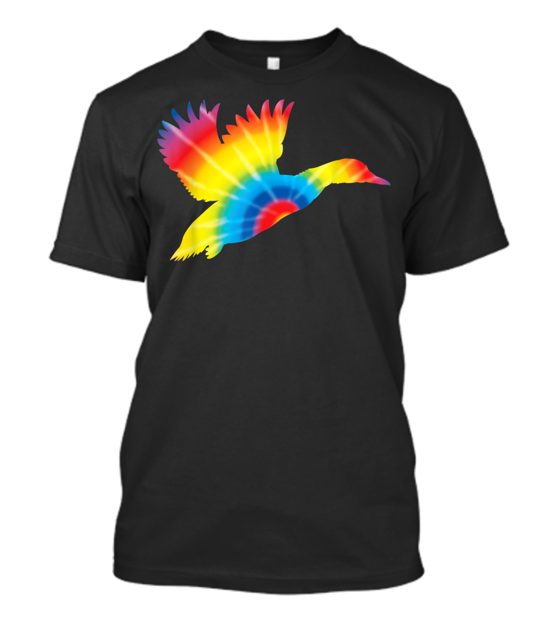 Tie Dye Mallard Rainbow Duck Bird T-Shirt