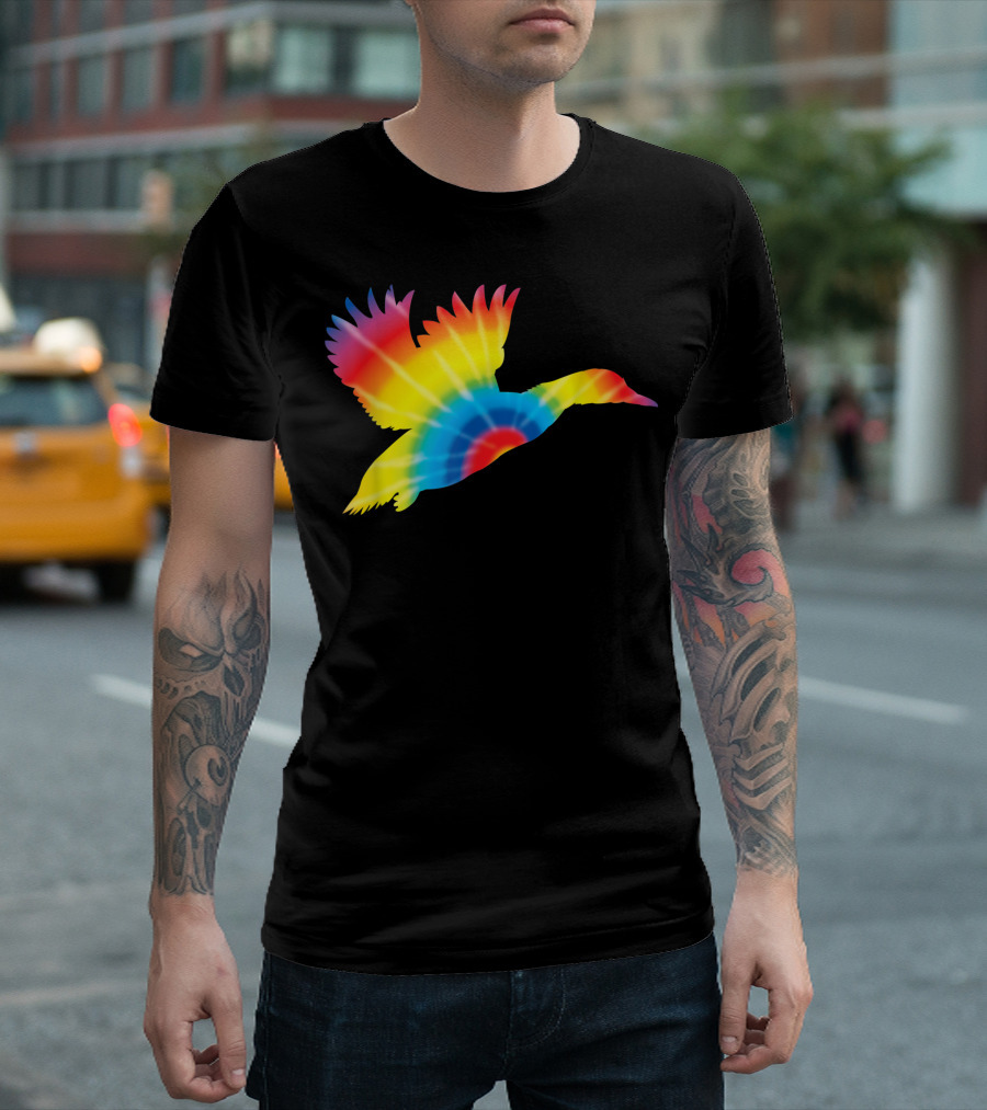 Tie Dye Mallard Rainbow Duck Bird T-Shirt