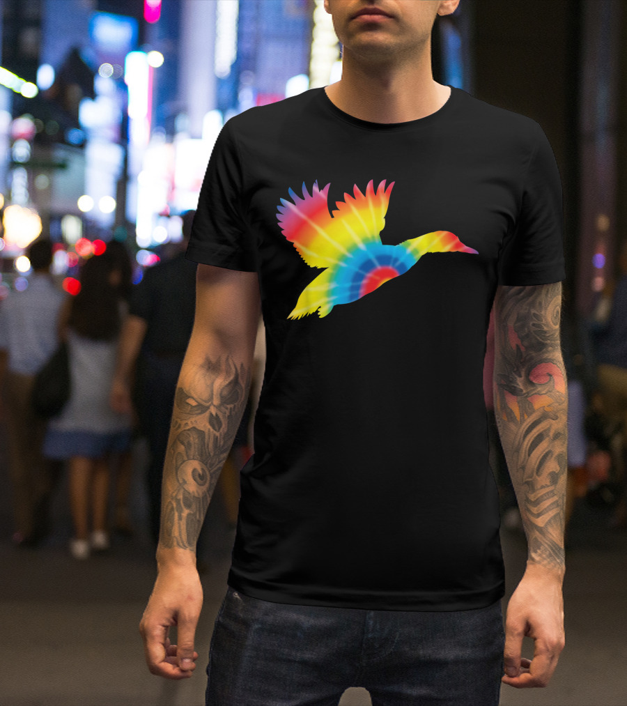 Tie Dye Mallard Rainbow Duck Bird T-Shirt