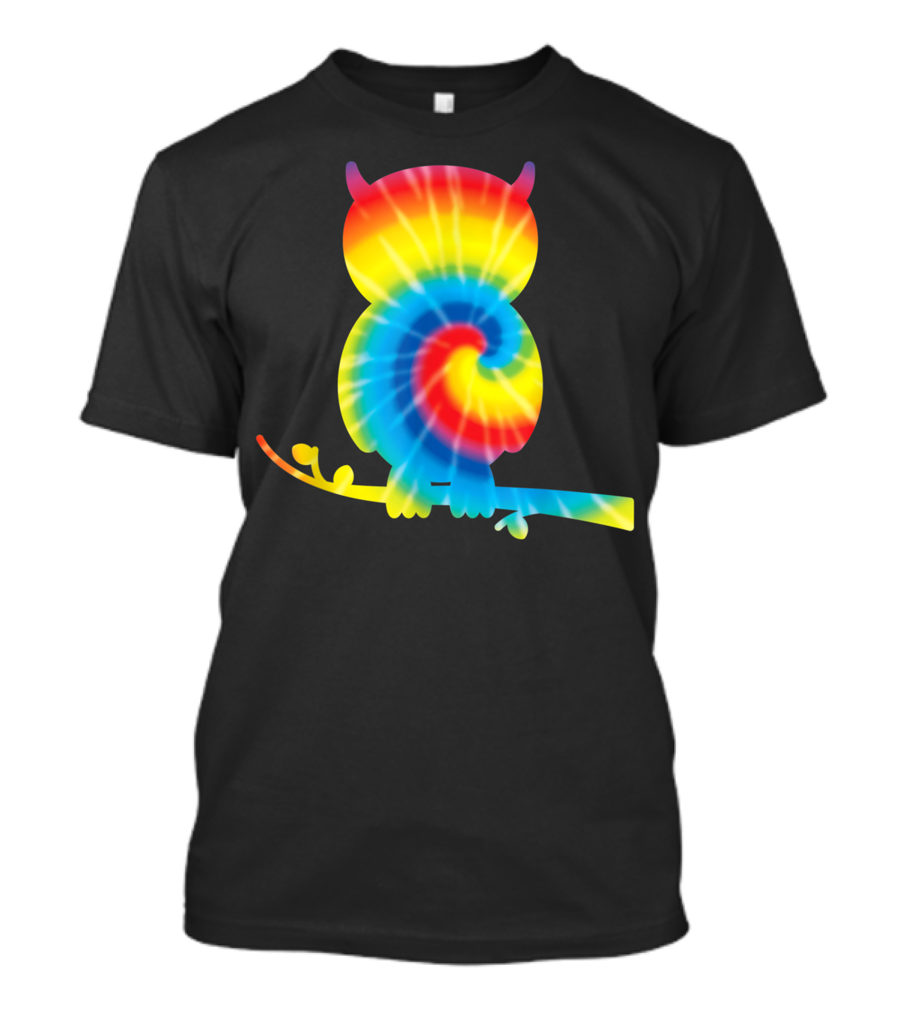 Tie Dye Owl Rainbow Owlet Print Bird T-Shirt