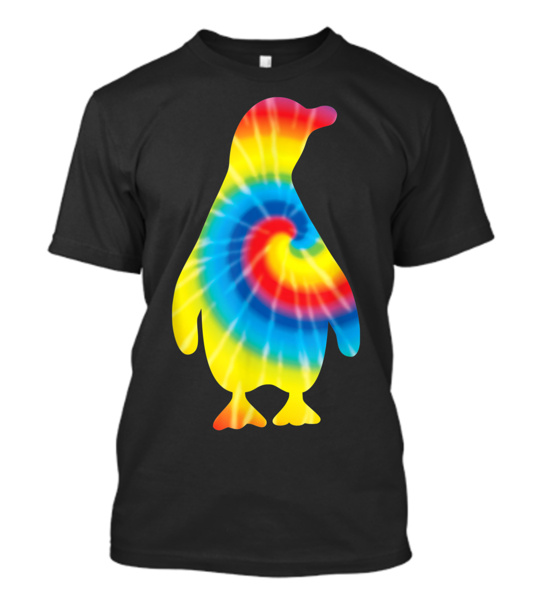 Tie Dye Penguin Rainbow Spiral Bird Animal T-Shirt