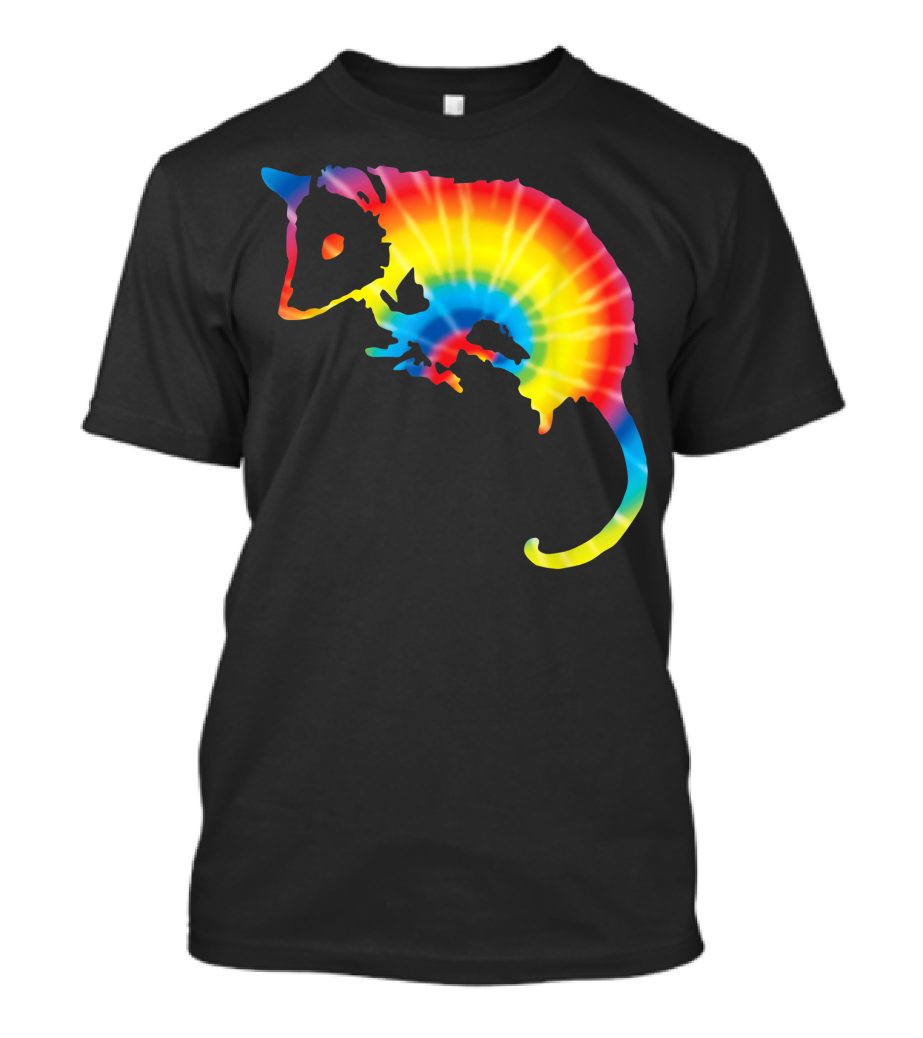 Rainbow Tie Dye Possum Marsupial Print T-Shirt