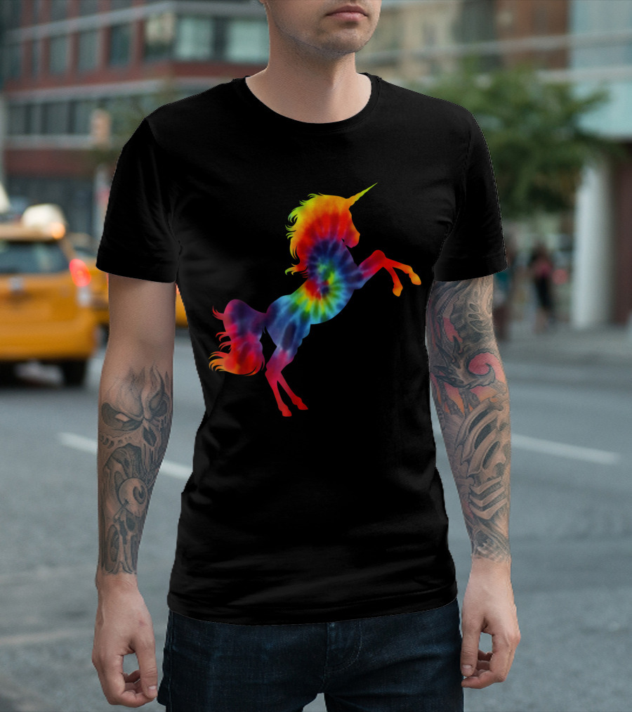 Tie Dye Rainbow Magic Unicorn Colorful Lovers T-Shirt