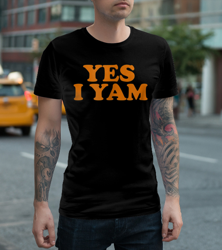 Yes I Yam Funny Gay Couple Sweet Potato Hes My T-Shirt