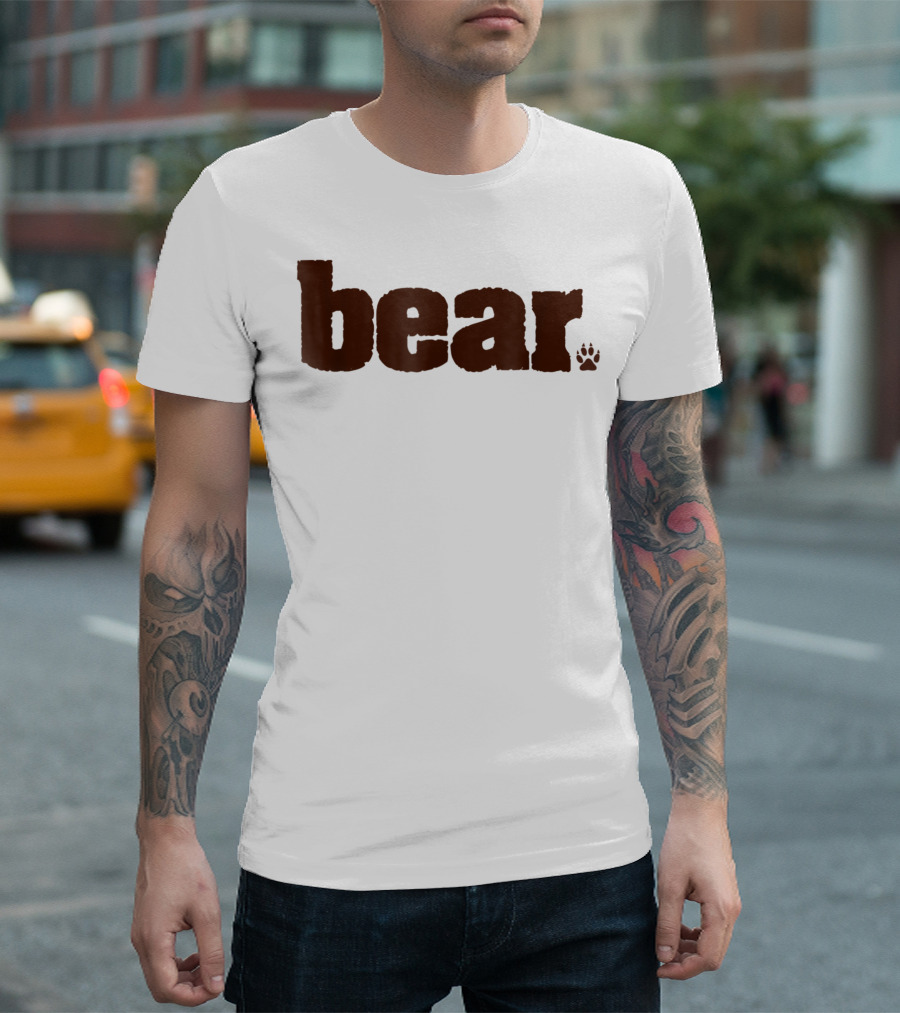 Bear Manly Men Gay Pride Queer Paw Prints T-Shirt