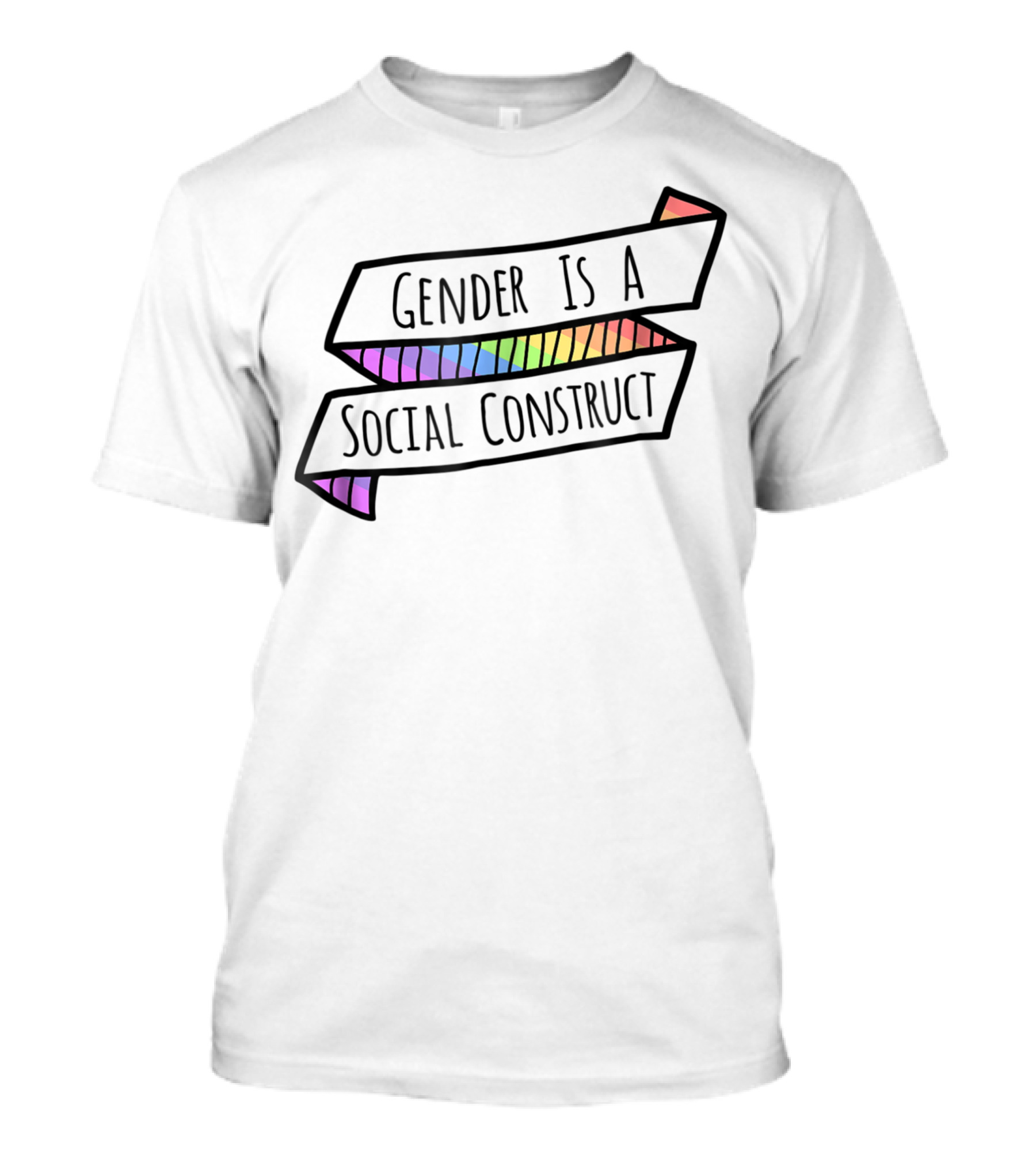 Gender Is A Social Construct Rainbow Banner T-Shirt