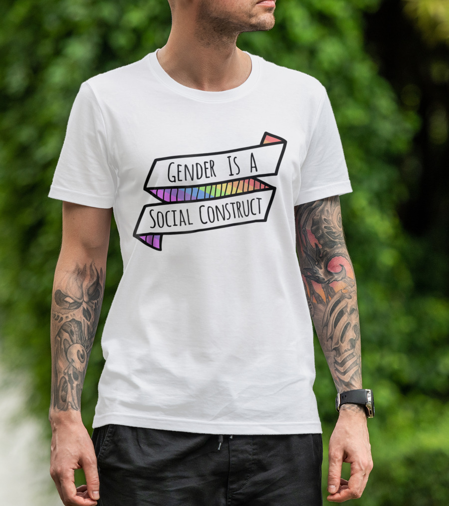 Gender Is A Social Construct Rainbow Banner T-Shirt