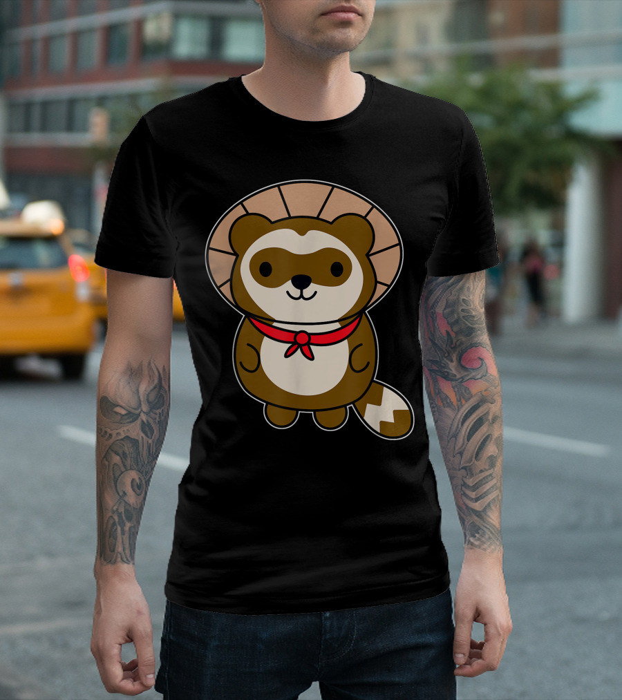 Kawaii Tanuki Japanese Raccoon Dog Character T-Shirt