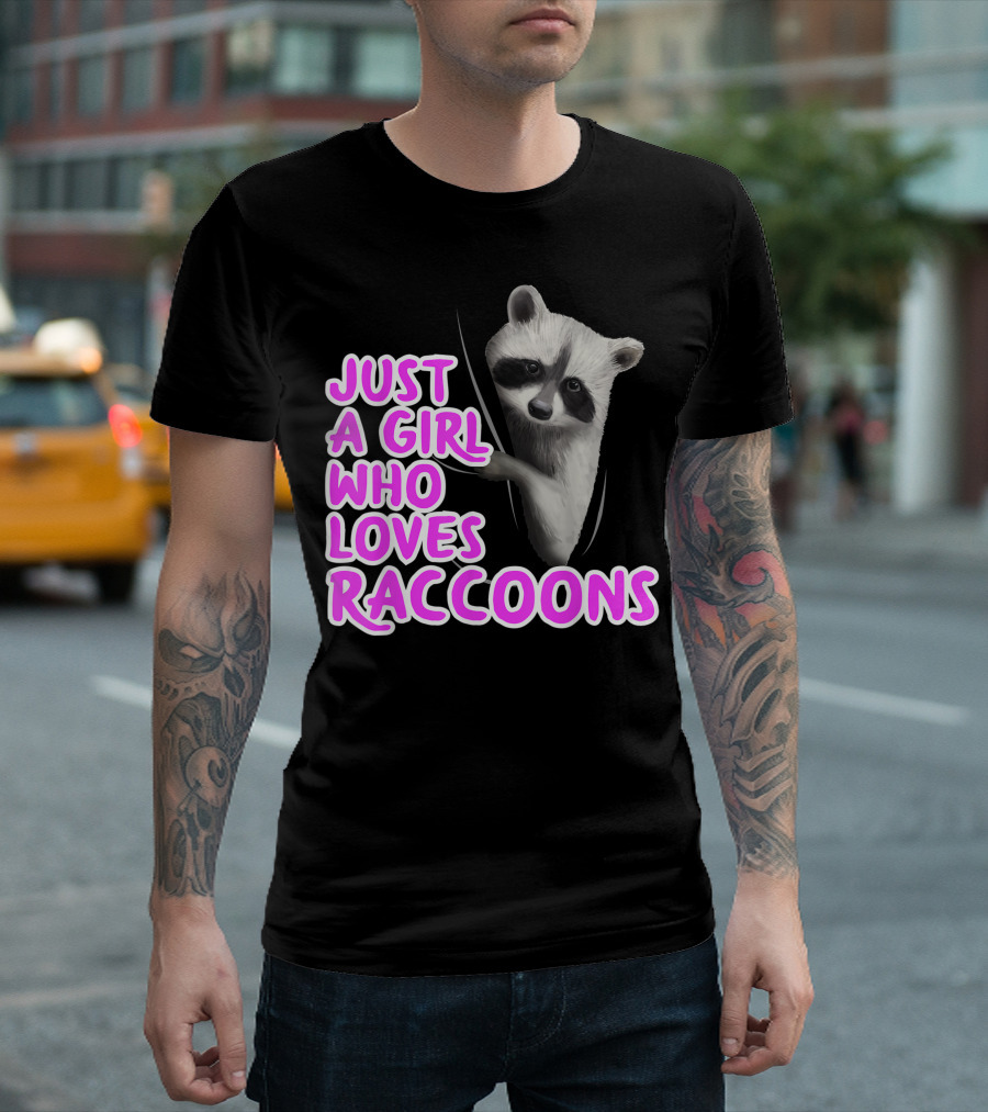 Just A Girl Who Loves Raccoons Women Clothes Raccoon T-Shirt