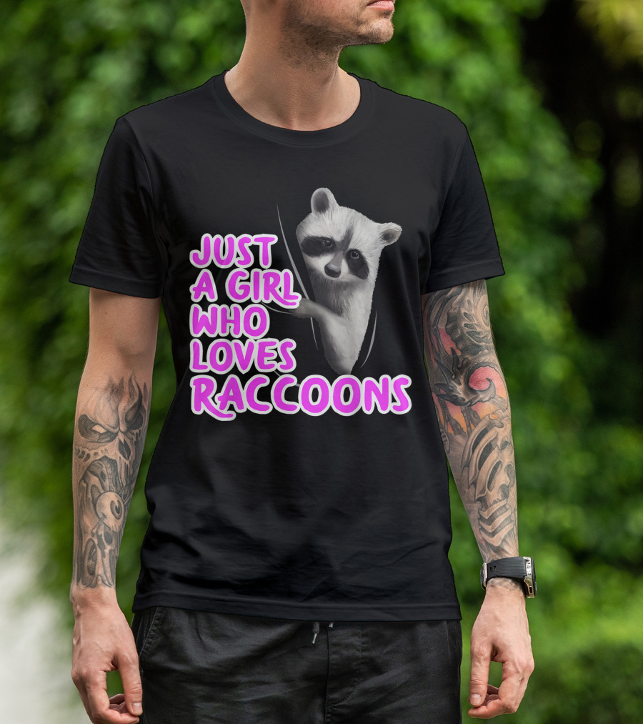 Just A Girl Who Loves Raccoons Women Clothes Raccoon T-Shirt