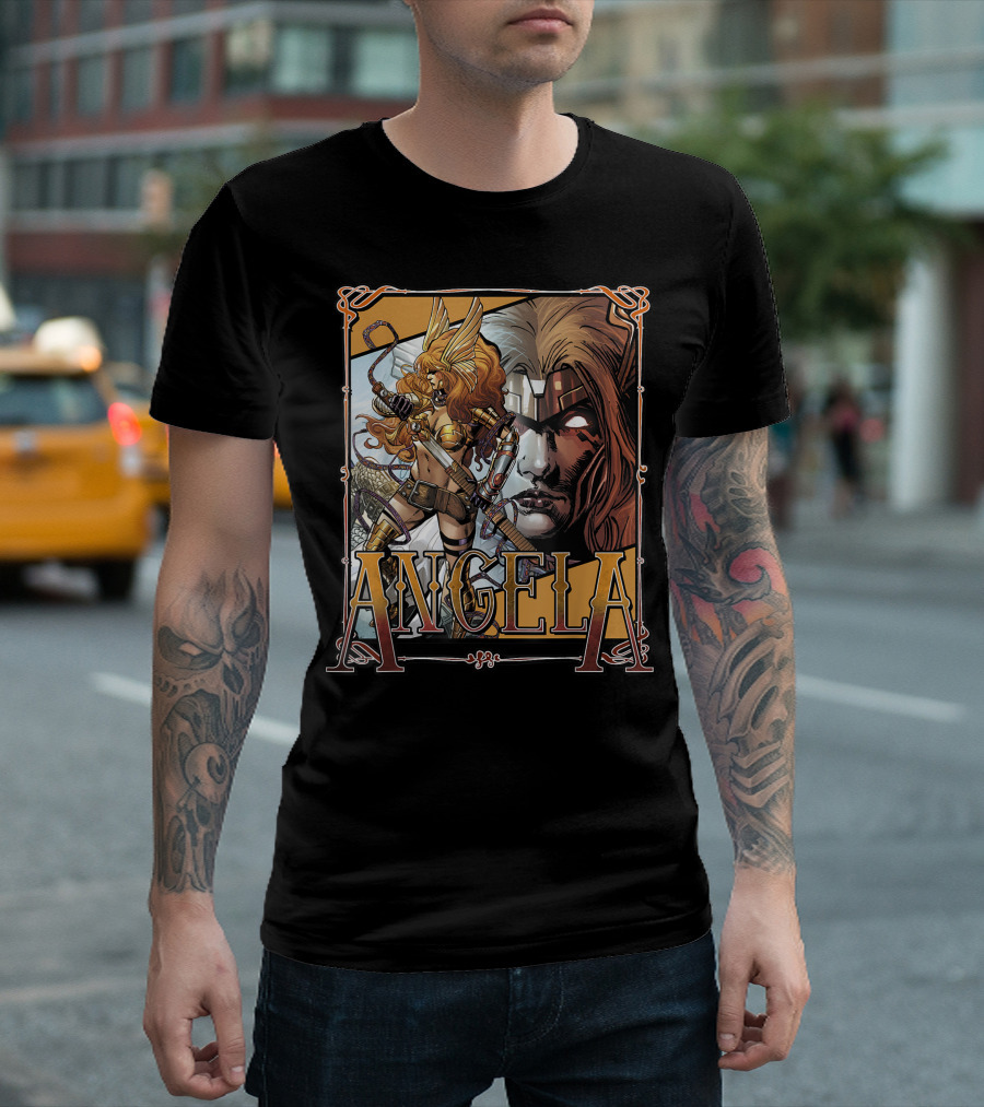Angela Marvel Guardians Of The Galaxy Comic Art Frame T-Shirt