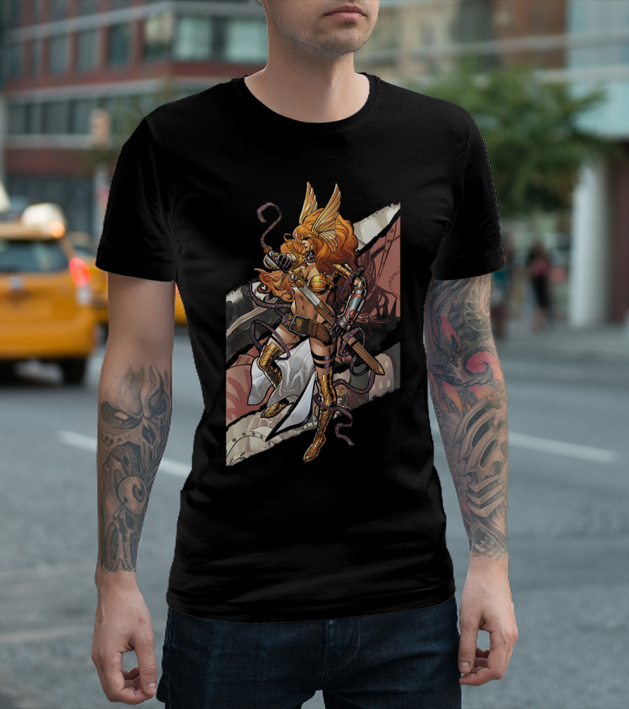 Marvel Angela Guardians Of The Galaxy Golden Warrior Helmet T-Shirt