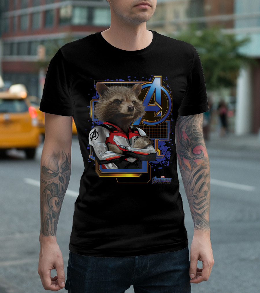 Marvel Avengers Endgame Rocket Raccoon Quantum Suit T-Shirt