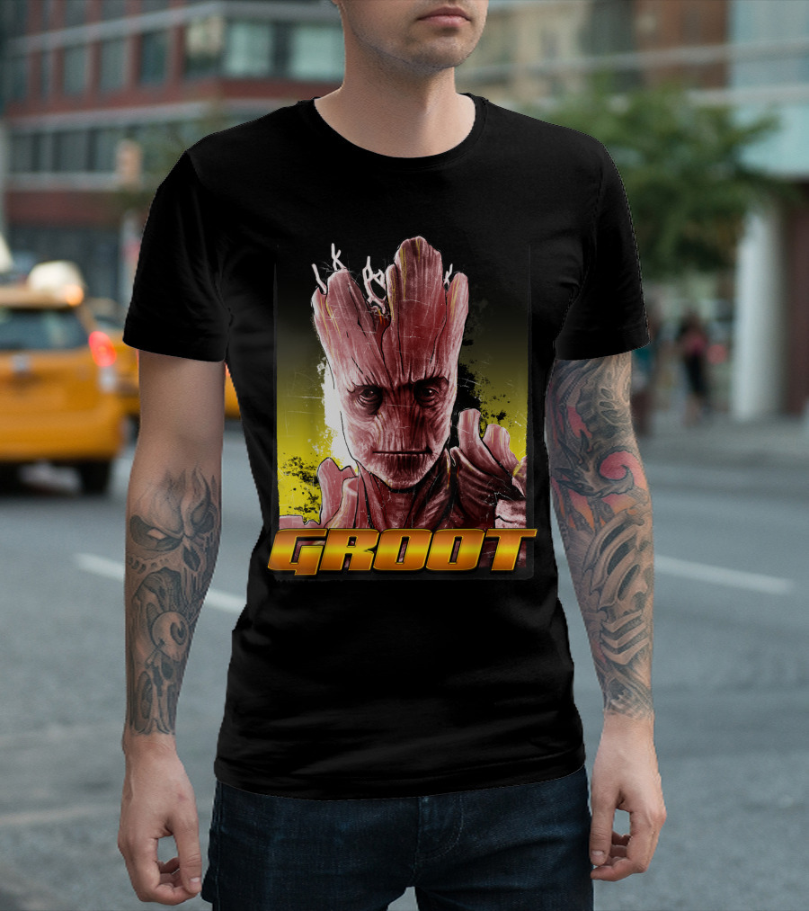 Marvel Groot Guardians Of The Galaxy Stoic Hero T-Shirt