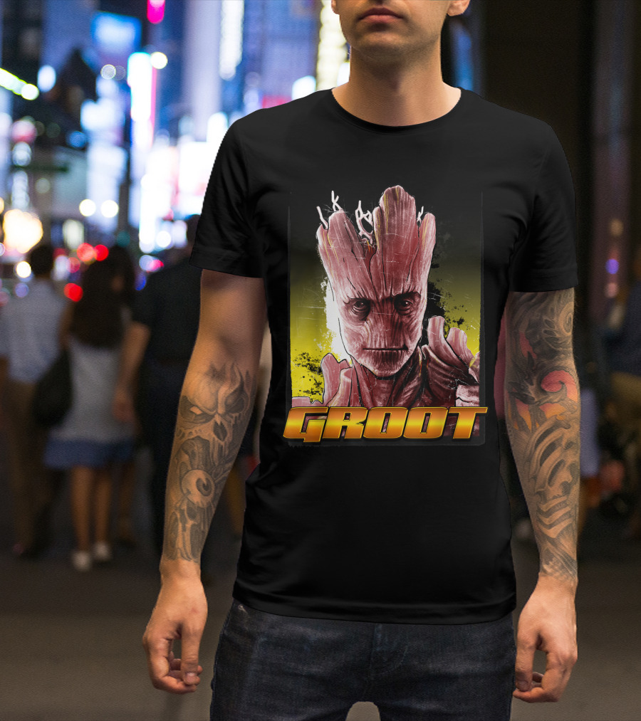 Marvel Groot Guardians Of The Galaxy Stoic Hero T-Shirt