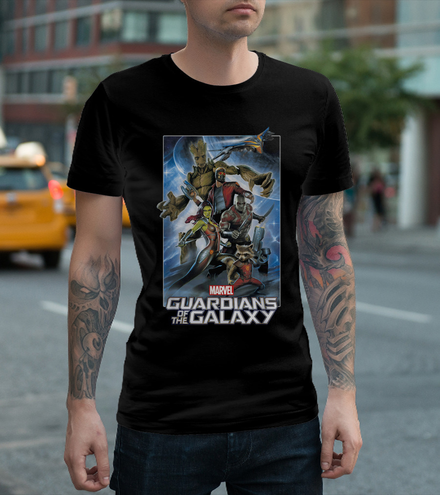 Marvel Guardians Of The Galaxy Groot Star-Lord Gamora Drax Rocket Group K2 T-Shirt