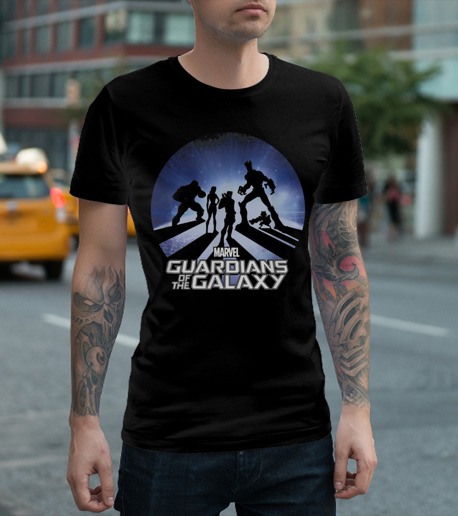 Marvel Guardians of the Galaxy Team Silhouette Cosmic Hero Lineup T-Shirt