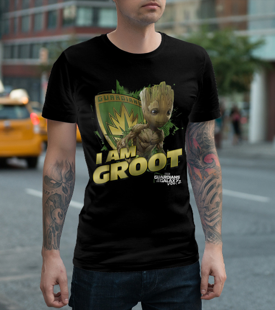 Guardians Of The Galaxy Vol. 2 I Am Groot Shield Guardians T-Shirt