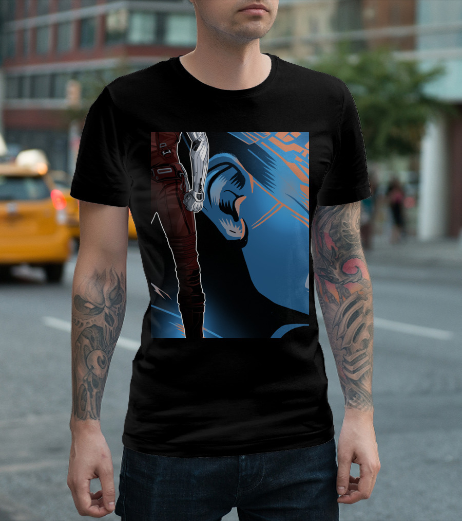 Marvel Infinity War Nebula Profile With Bucky Arm T-Shirt