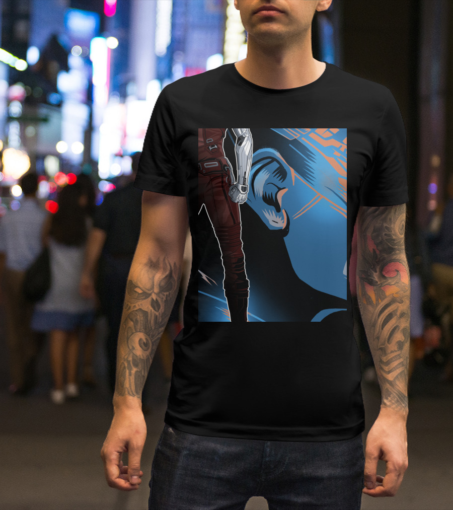 Marvel Infinity War Nebula Profile With Bucky Arm T-Shirt