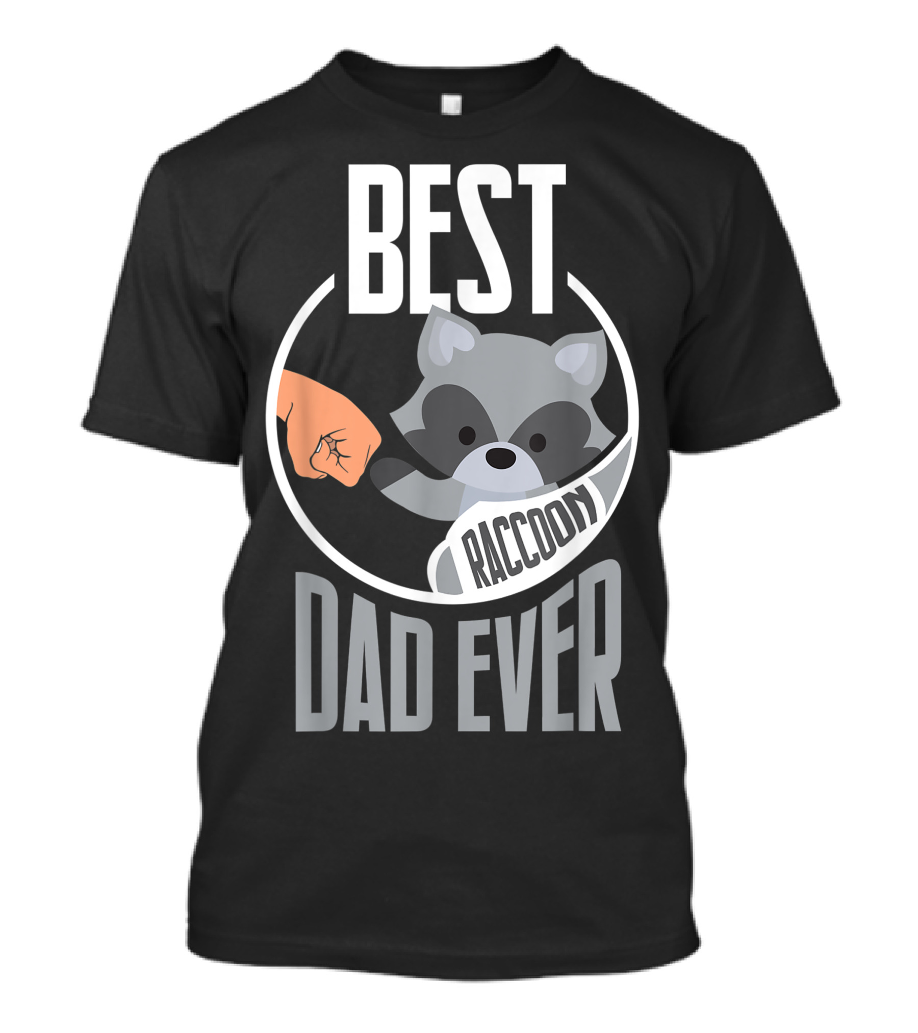 Mens Best Raccoon Dad Ever Fist Bump Circle T-Shirt