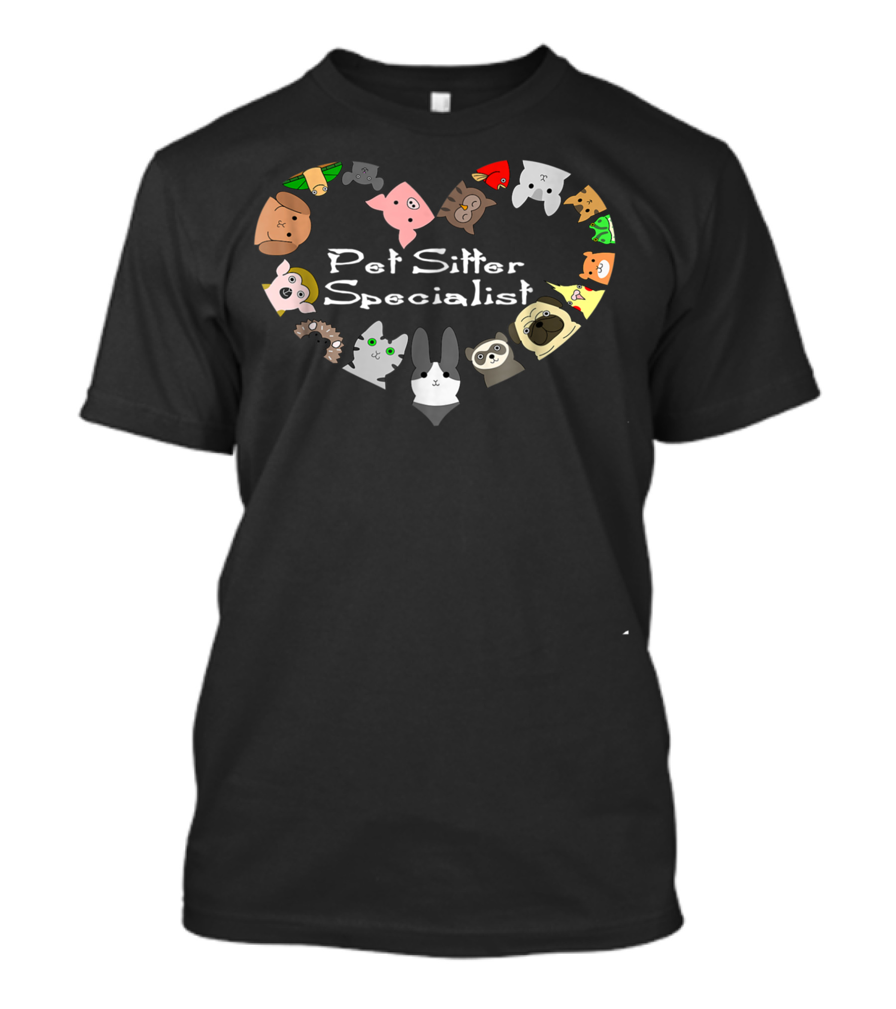 Pet Sitter Specialist Cute Dog Cat Pig Sitting Animals T-Shirt