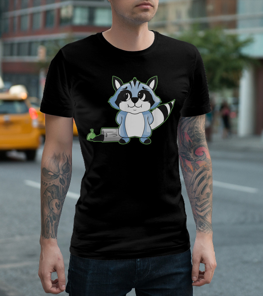 Raccoon Trash Panda Lover Cute Cartoon Style Raccoon T-Shirt