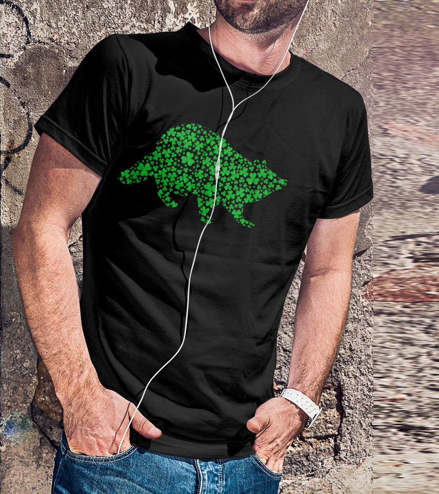 Raccoon Lover Leprechaun Raccoon Shamrock T-Shirt