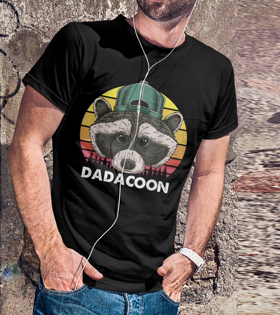 Dadacoon Raccoon Owner Dad Trash Panda Father Retro Hat T-Shirt