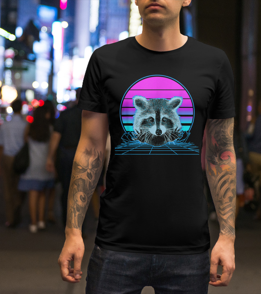 Raccoon 80s Pastel Goth Vaporwave Aesthetic T-Shirt