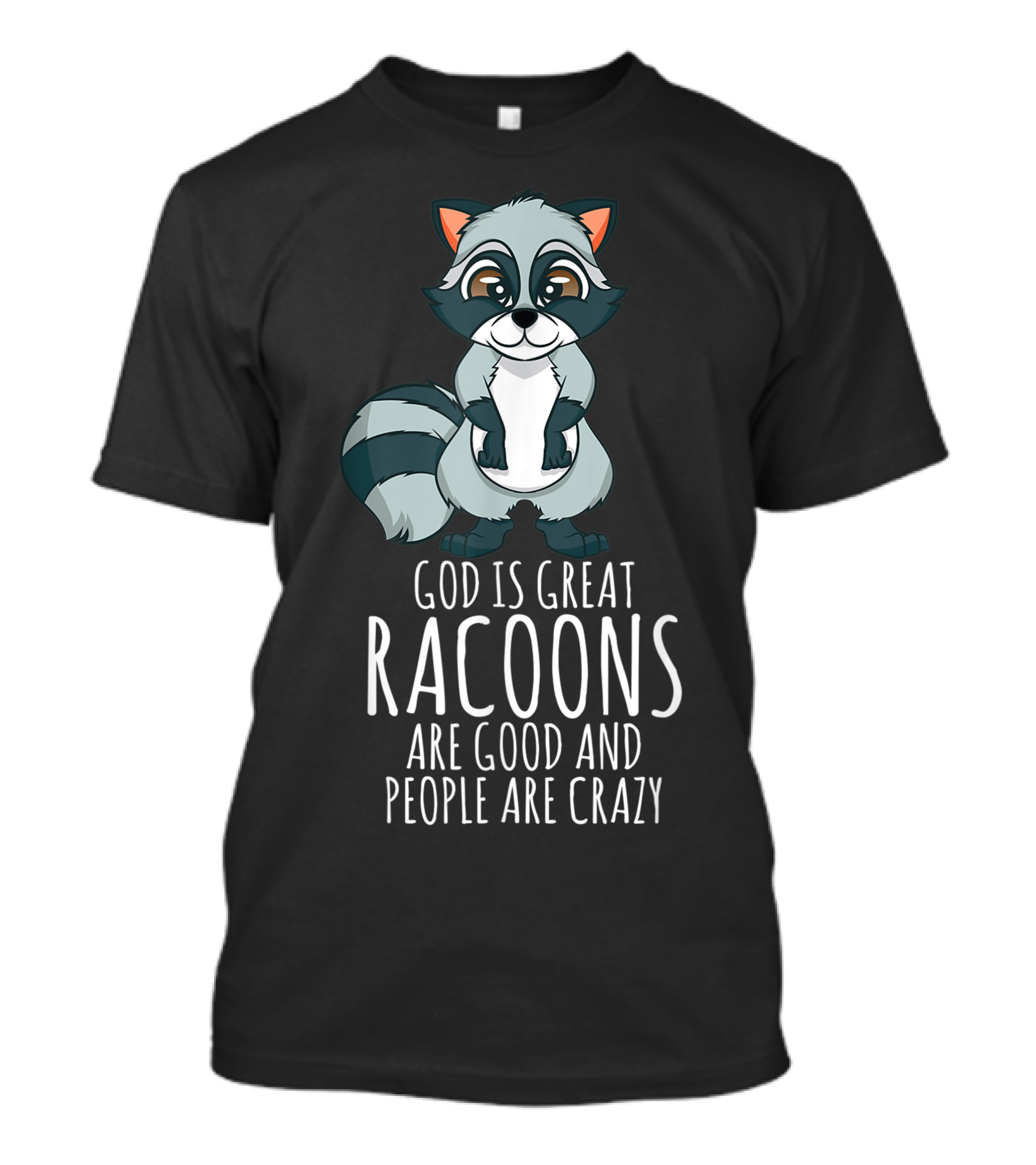 God Is Great Raccoons Are Good And People Are Crazy T-Shirt