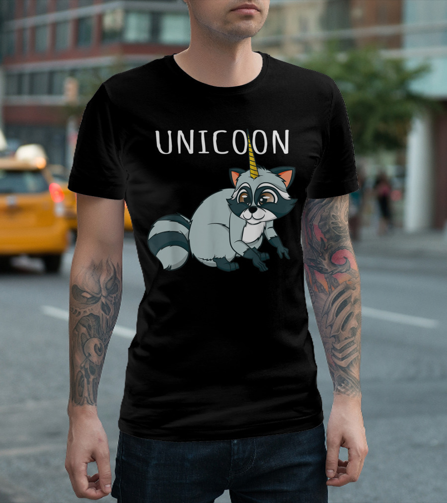 Raccoon Trash Panda Unicoon Fantasy Unicorn T-Shirt