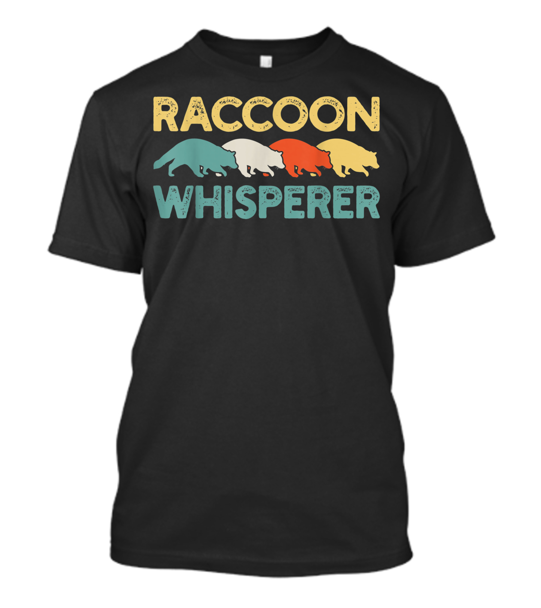 Raccoon Whisperer Retro Colorful T-Shirt